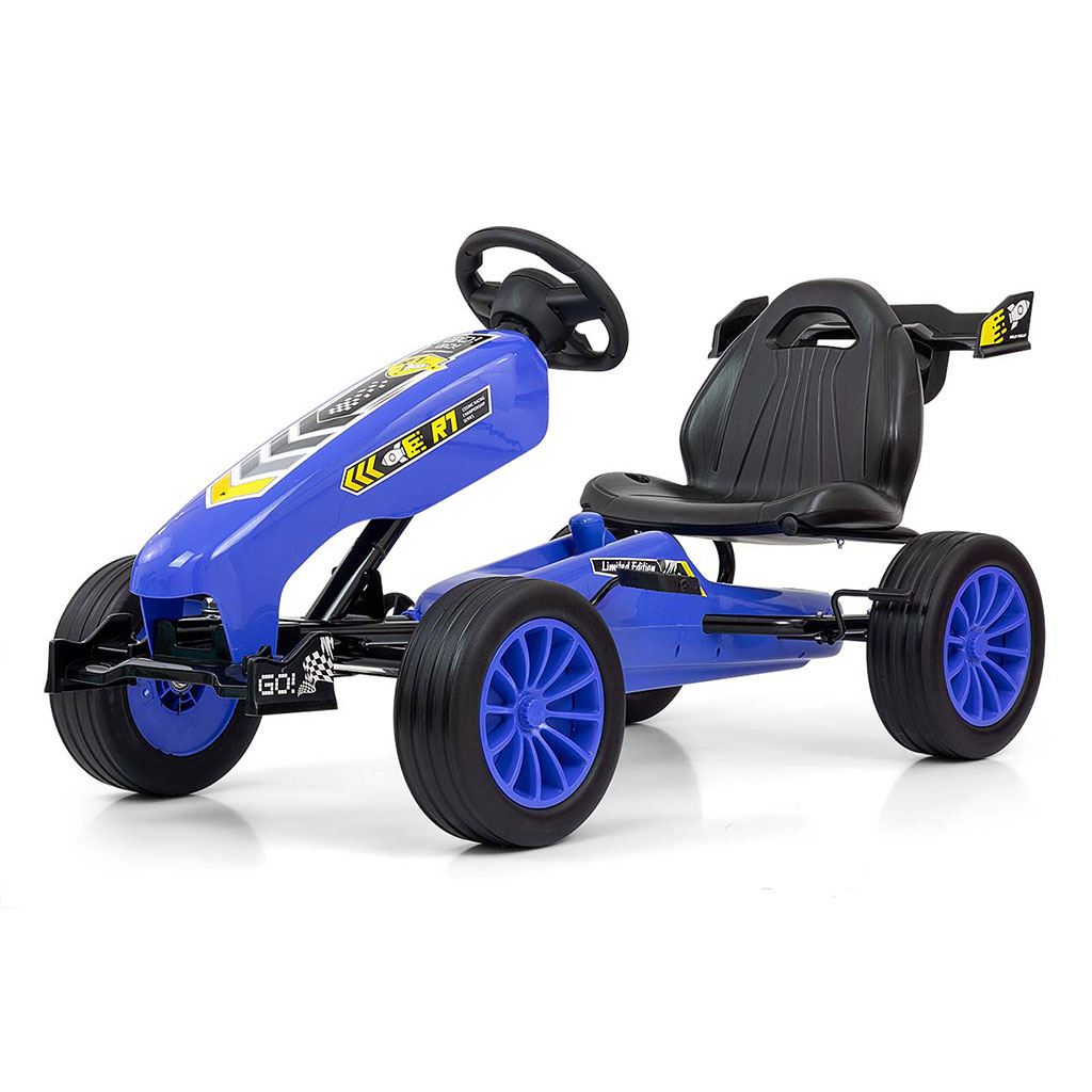 Dětská šlapací motokára Go-kart Milly Mally Rocket modrá - 1