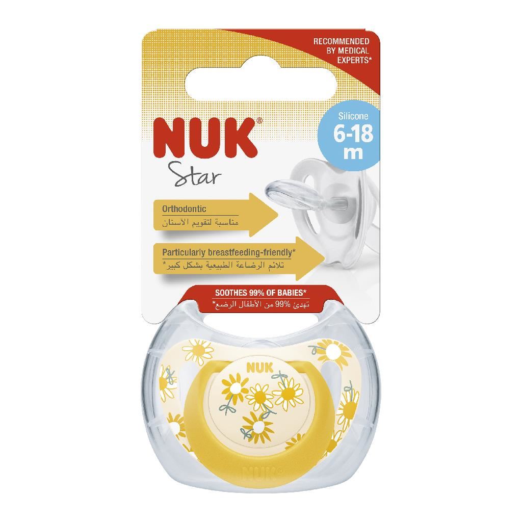 Šidítko latex NUK Star 6-18 m žlutý - 1