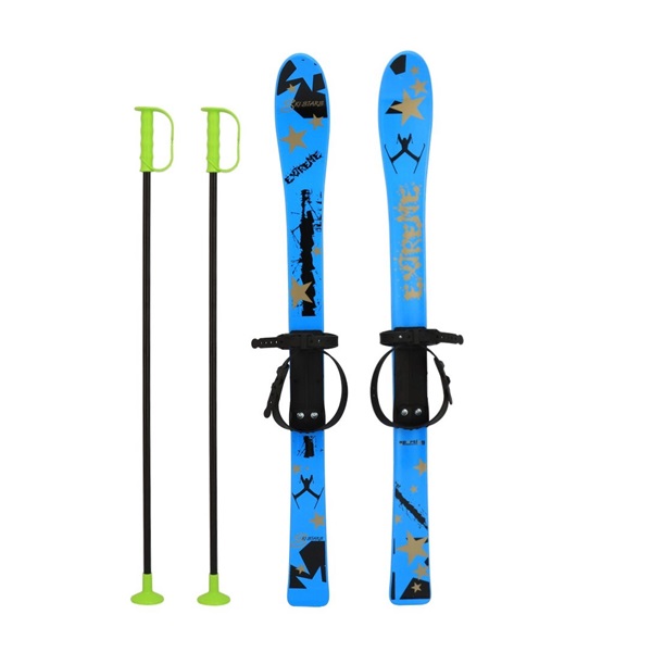 Dětské lyže s vázáním a holemi Baby Mix 90 cm modré