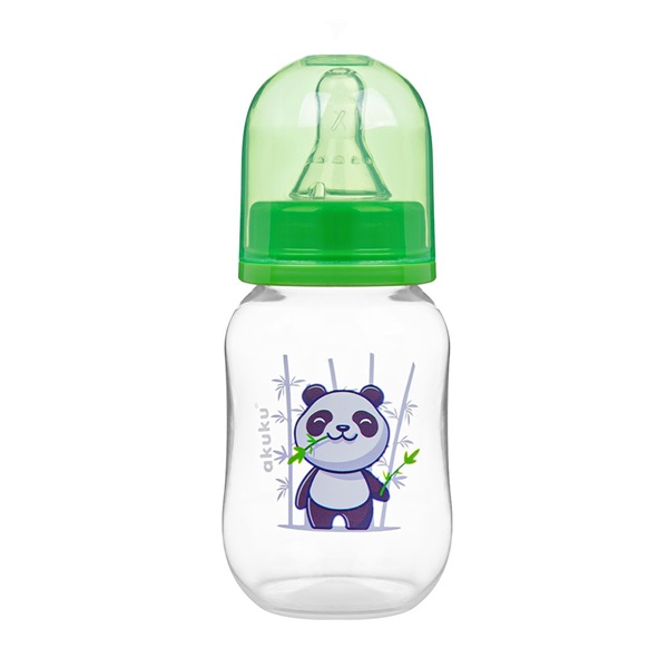 Láhev s obrázkem Akuku 125 ml panda zelená