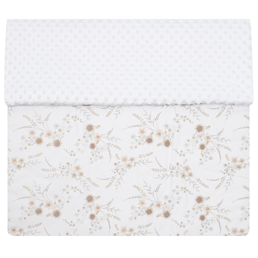 Dětská deka z Minky s výplní New Baby Květy bílá 80×102 cm - 2