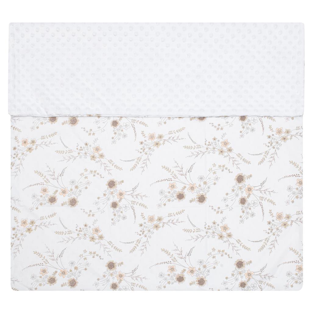 Dětská deka z Minky New Baby Květy bílá 80×102 cm - 2