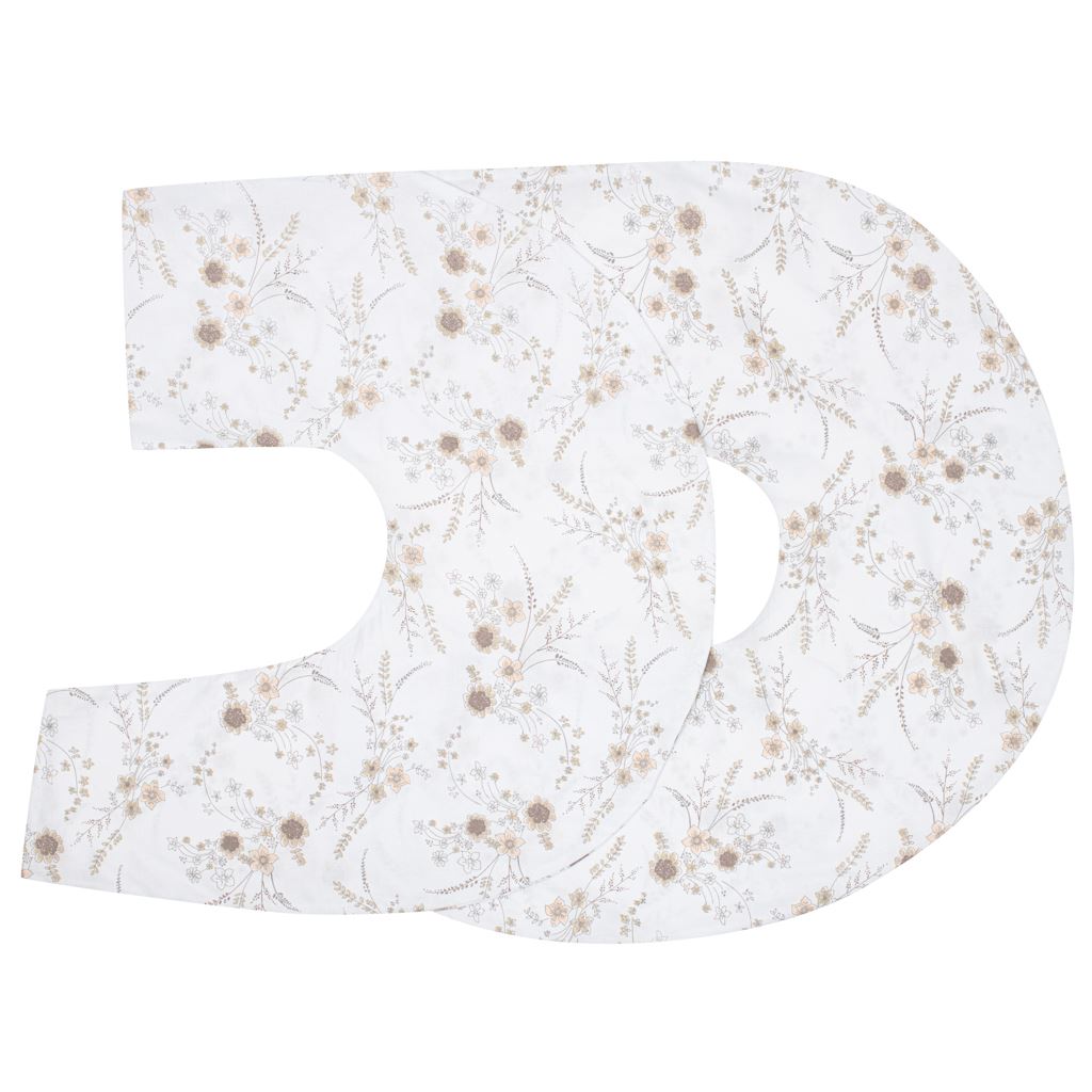 Povlak na kojící polštář ve tvaru C New Baby XL Květy bílý - 1