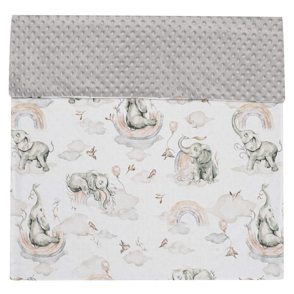 Dětská deka z Minky New Baby Sloníci bílo-šedá 80×102 cm - 2