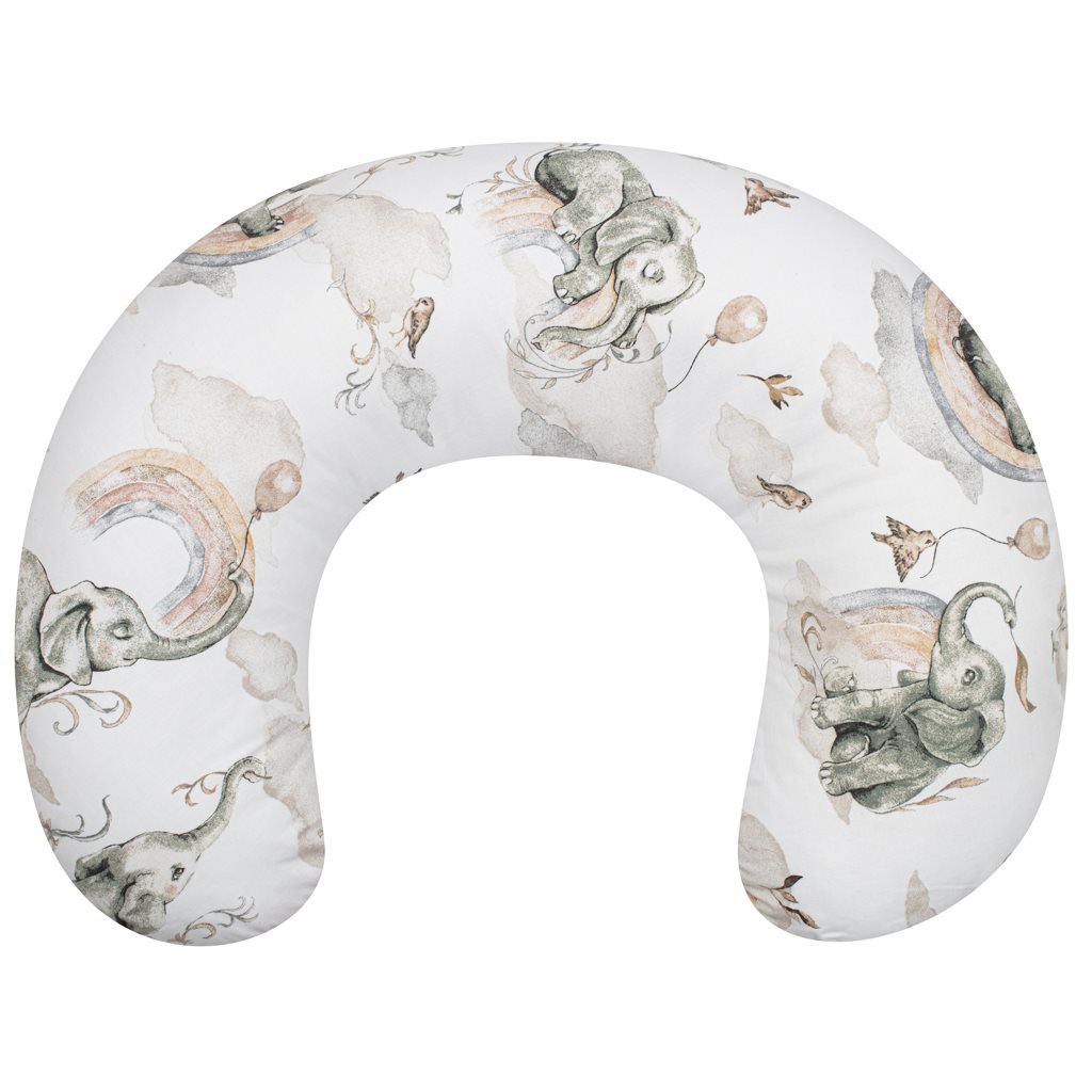 Povlak na kojící polštář New Baby Sloníci bílo-šedý - 2