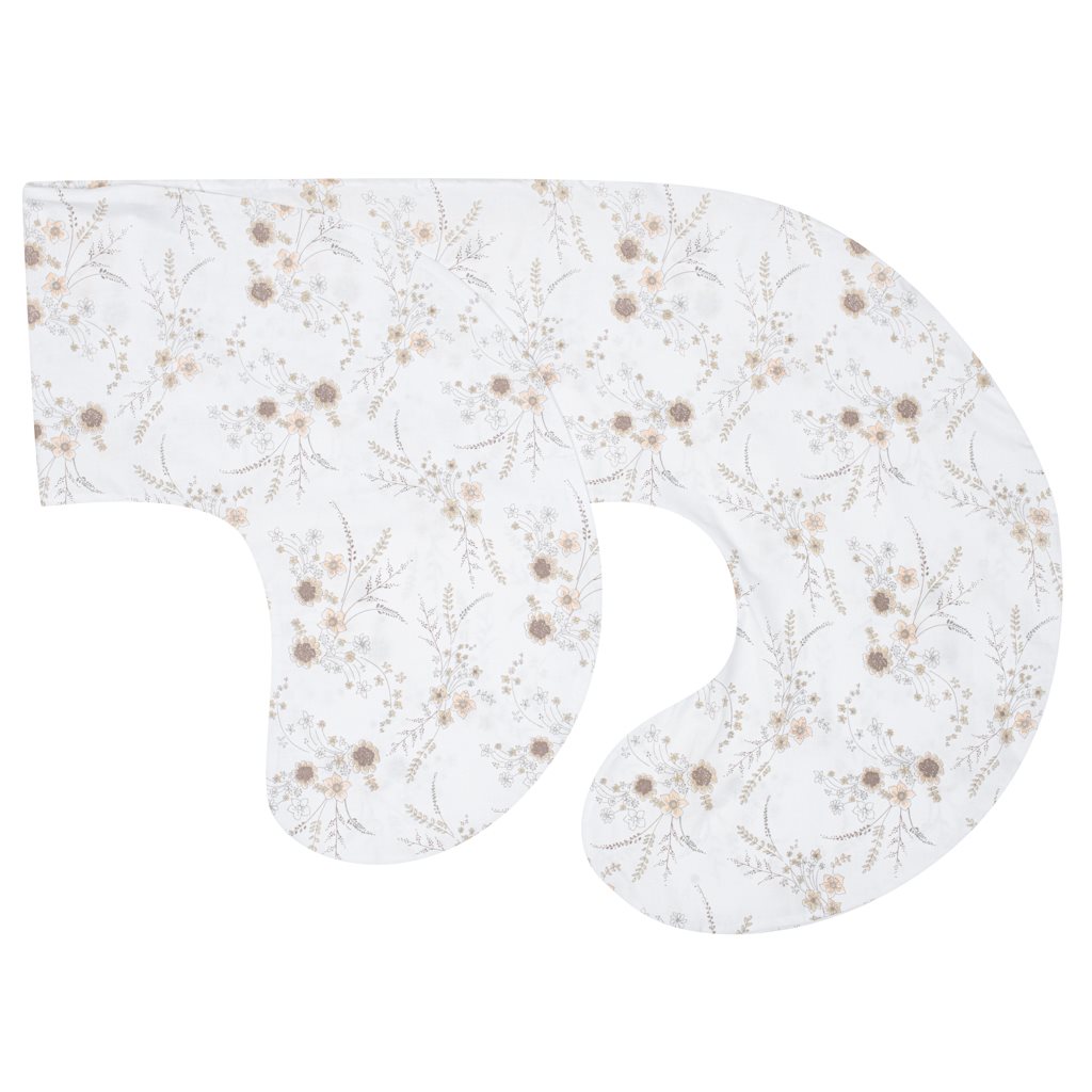 Povlak na kojící polštář ve tvaru C New Baby Květy bílý - 1