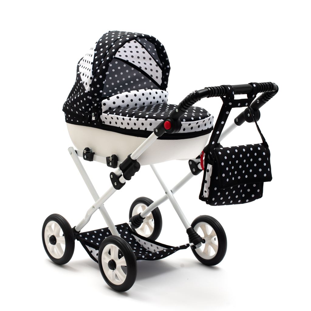 Dětský kočárek pro panenky New Baby COMFORT bílo-černý - 1