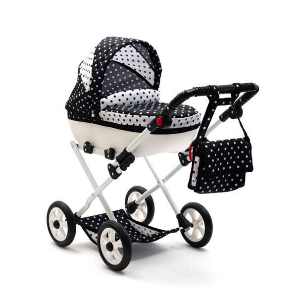 Dětský kočárek pro panenky New Baby COMFORT bílo-černý