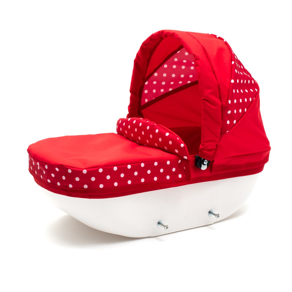 Dětský kočárek pro panenky New Baby COMFORT červený s puntíky - 3