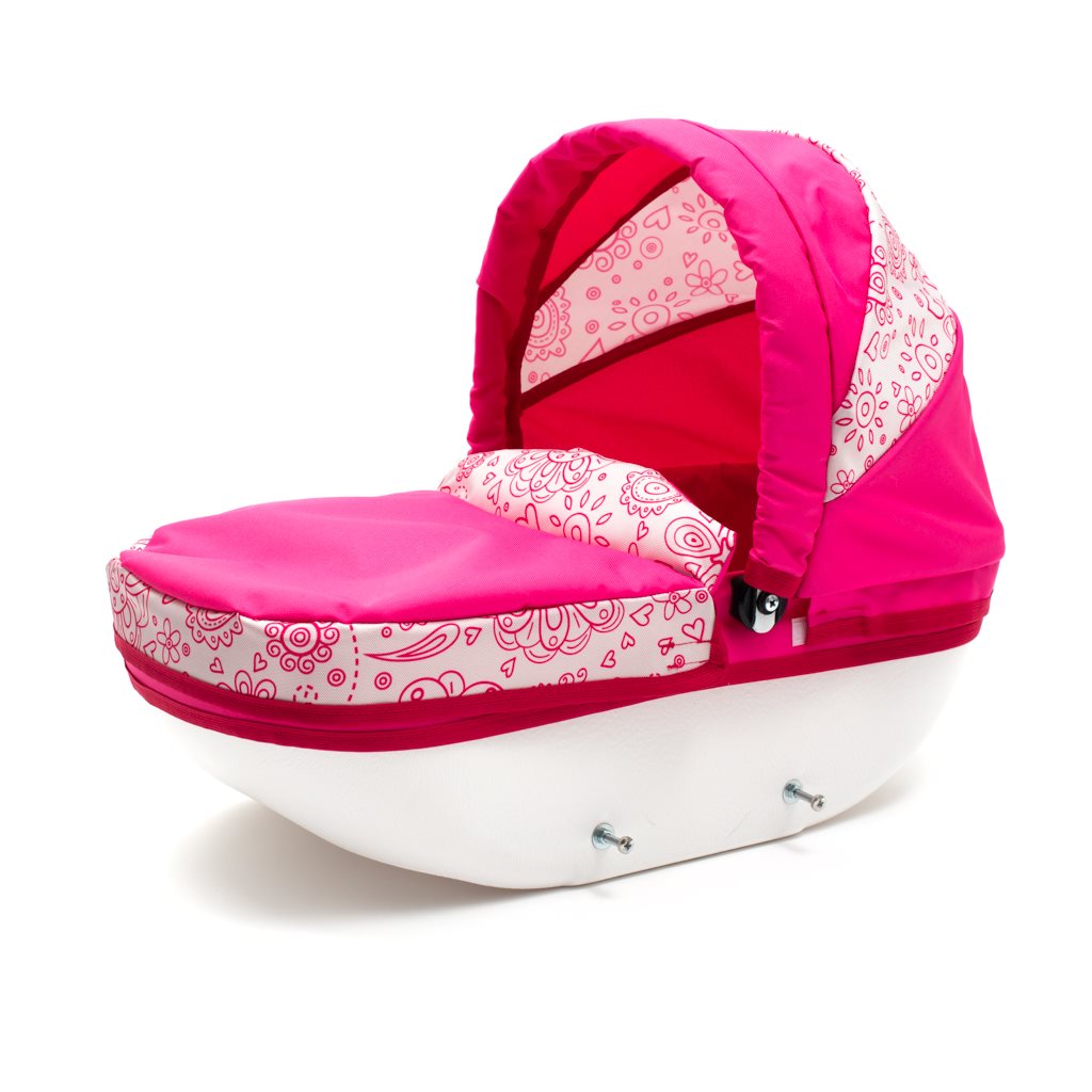 Dětský kočárek pro panenky New Baby COMFORT růžový srdíčka - 3
