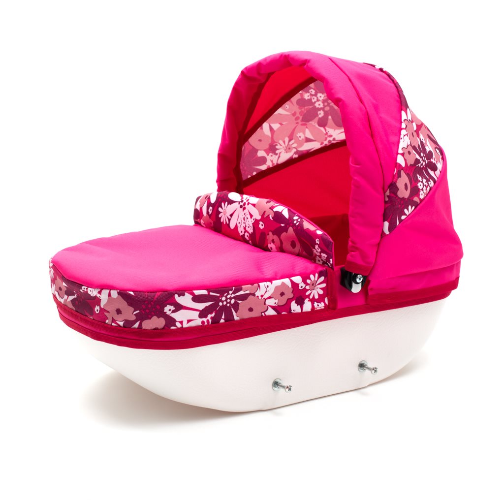 Dětský kočárek pro panenky New Baby COMFORT růžový květy - 3