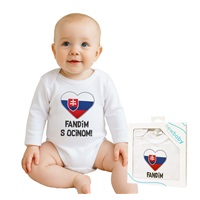 Body s potiskem New Baby Fandím s ocinom biele - darčekové balenie