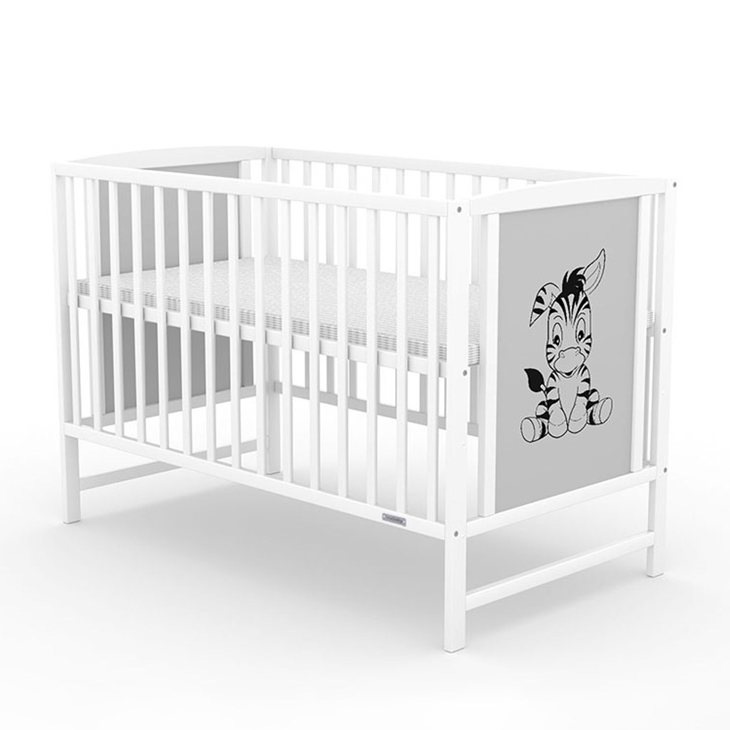 Dětská postýlka New Baby BEA standard Zebra bílo-šedá