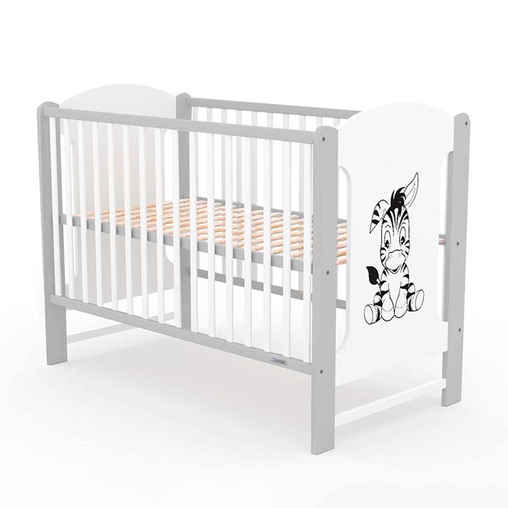 Dětská postýlka New Baby ELSA standard Zebra bílo-šedá