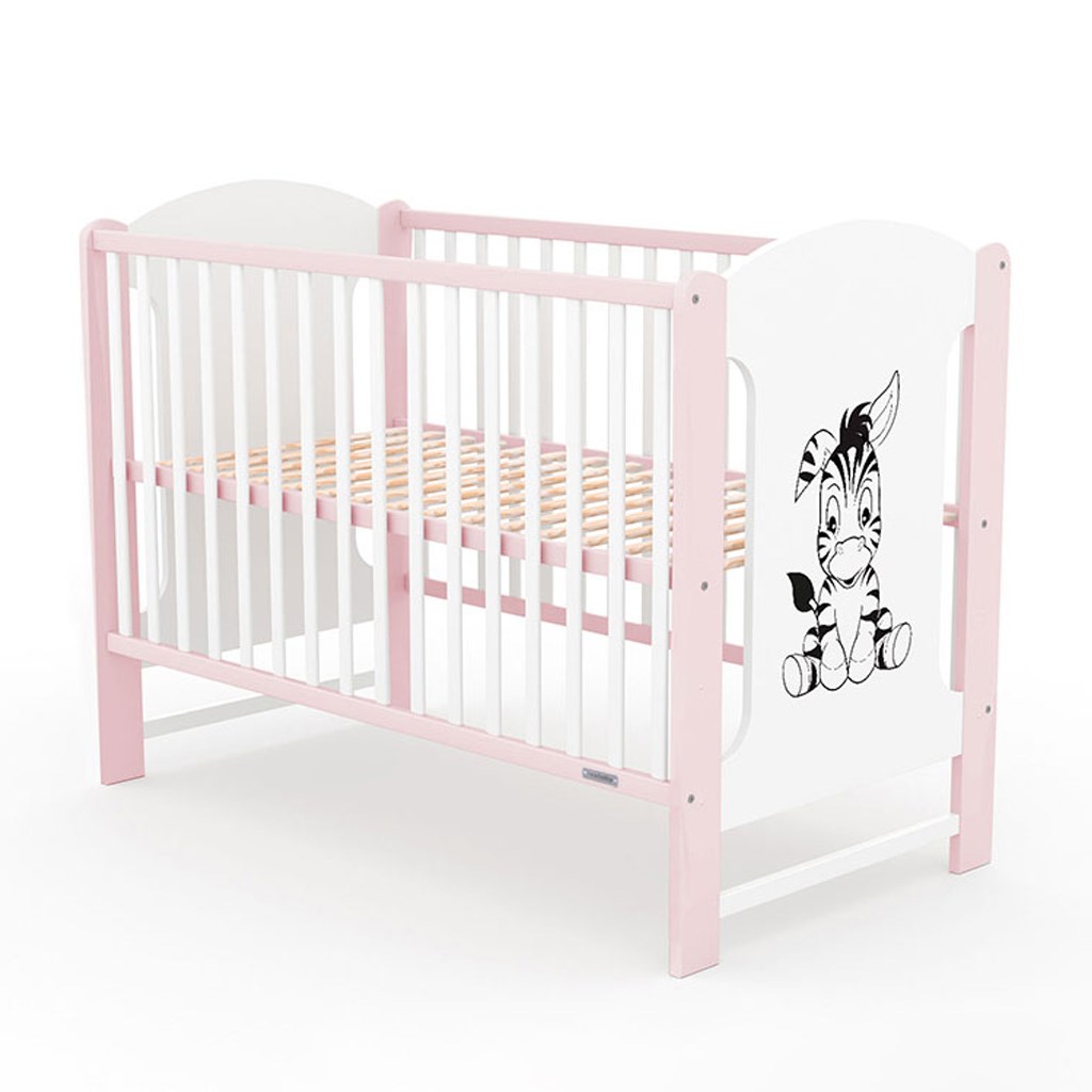 Dětská postýlka New Baby ELSA standard Zebra bílo-růžová