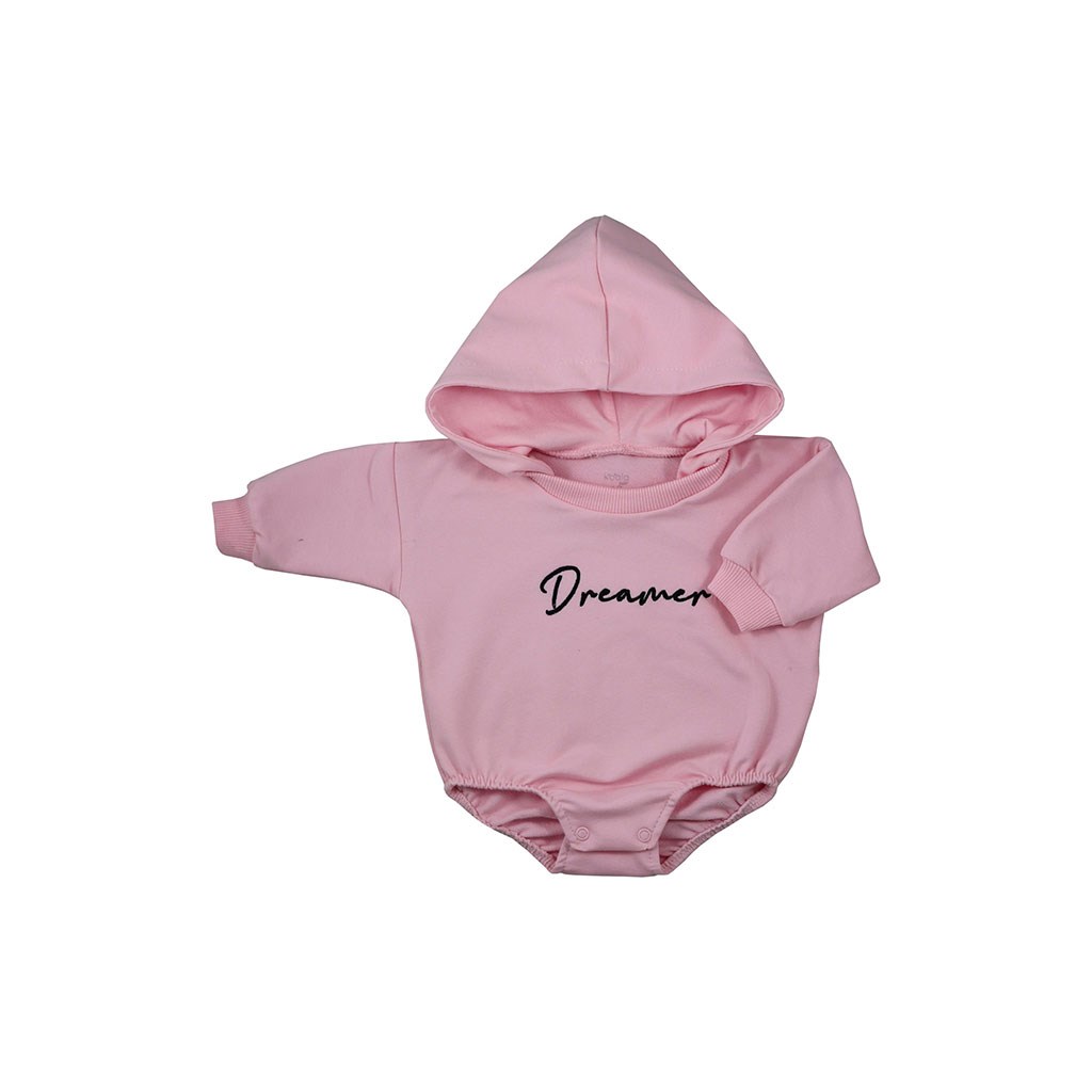 Dojčenské teplákové body s kapucňou baggy Dreamer ružová 62