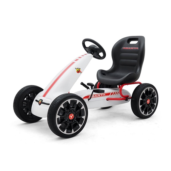 Dětská šlapací motokára Go-kart Milly Mally Abarth bílá