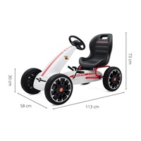 Dětská šlapací motokára Go-kart Milly Mally Abarth bílá