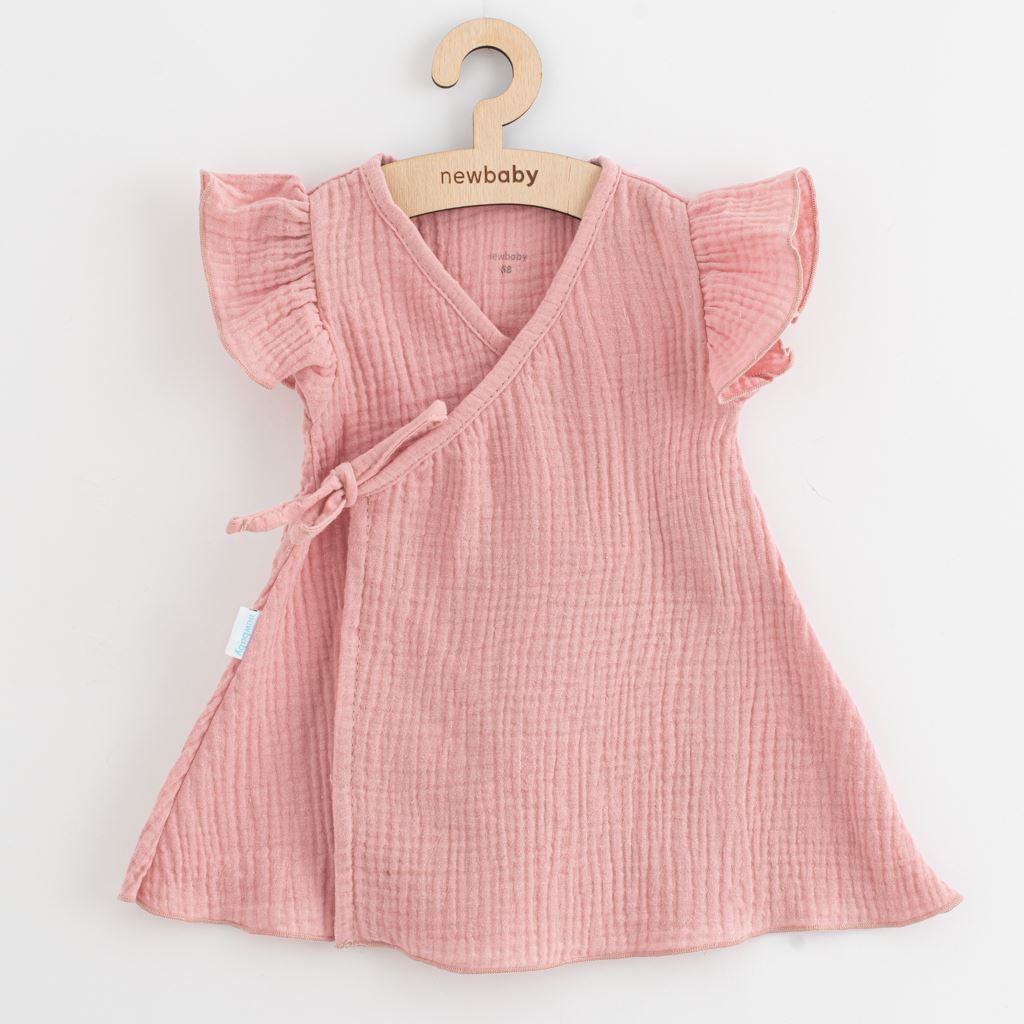 Letní kojenecké mušelínové šaty New Baby Soft dress růžová 86