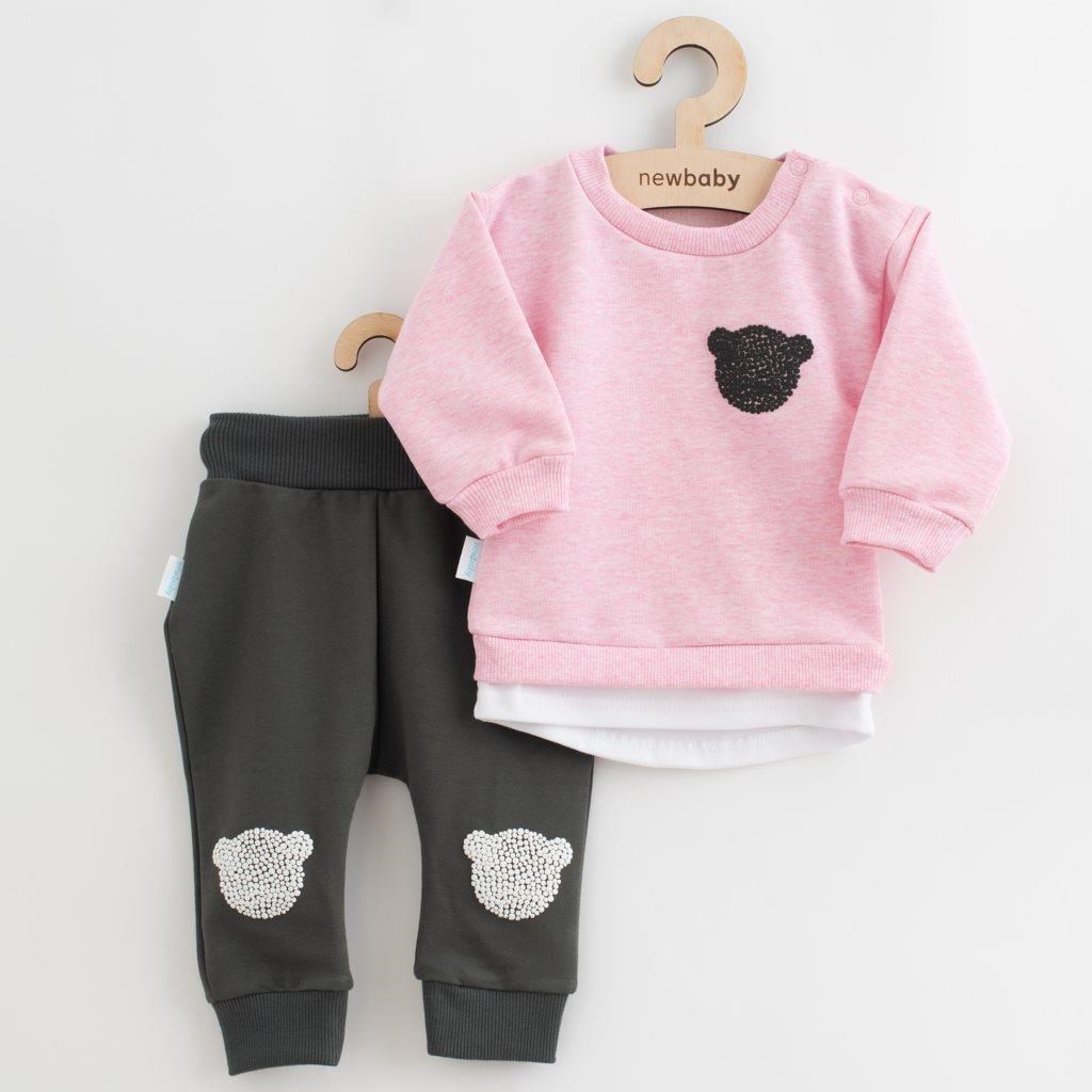 Kojenecká souprava tričko a tepláčky New Baby Brave Bear ABS růžová vel. 86 (12-18m)
