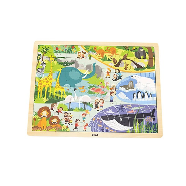 Dětské dřevěné puzzle Viga Zoo 48 dílků