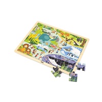 Dětské dřevěné puzzle Viga Zoo 48 dílků