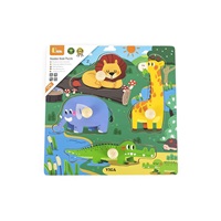 Dětské dřevěné puzzle s úchyty Viga Divoká zvířata 4 ks