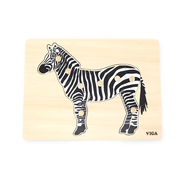 Dětské dřevěné puzzle vkládačka Montessori Viga Zebra