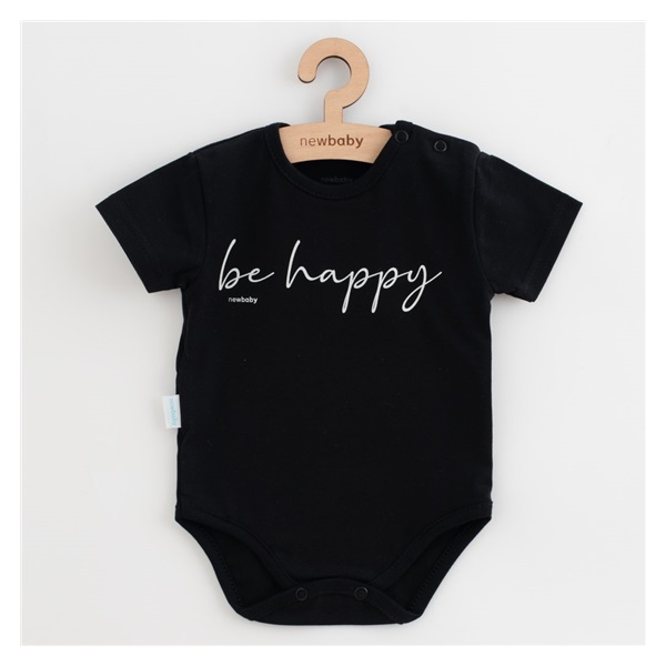 Kojenecké bavlněné body s krátkým rukávem New Baby Be Happy