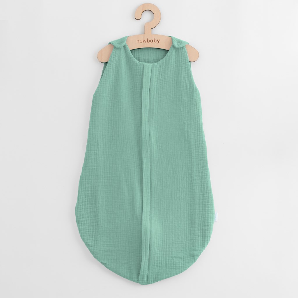 Mušelínový spací vak pro miminka New Baby zelený