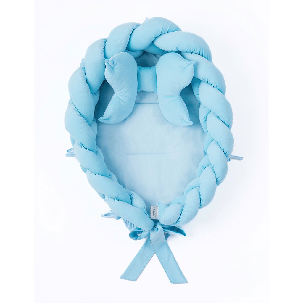 Pletené hnízdečko pro miminko Velvet Belisima blue 