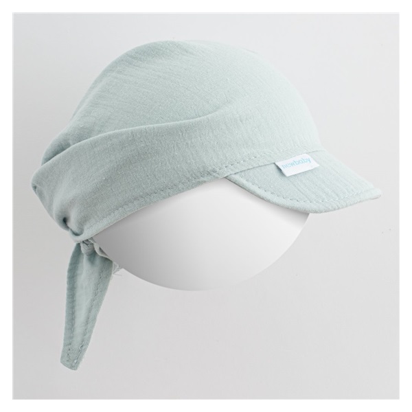 Dětský letní mušelínový šátek s kšiltem New Baby Soft dress mátová