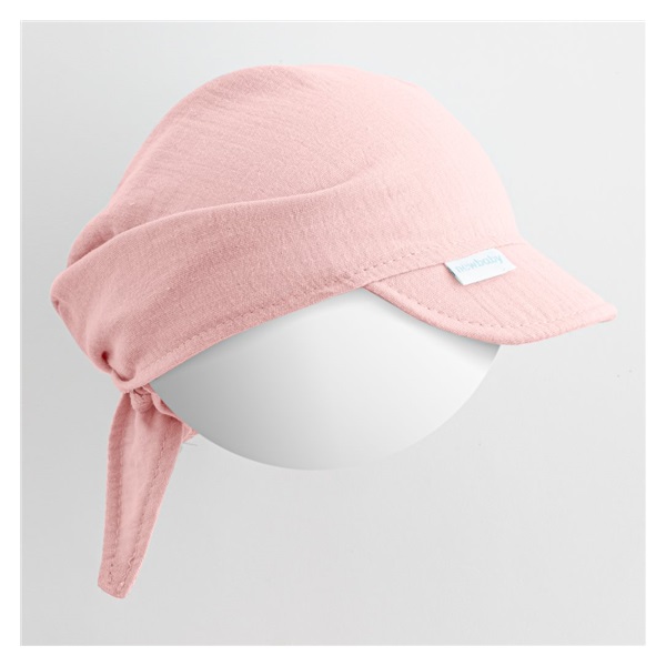 Dětský letní mušelínový šátek s kšiltem New Baby Soft dress růžová