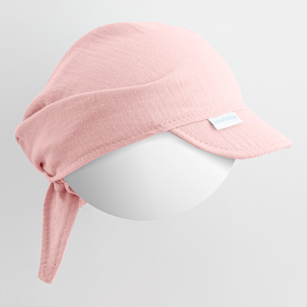 Dětský letní mušelínový šátek s kšiltem New Baby Soft dress růžová