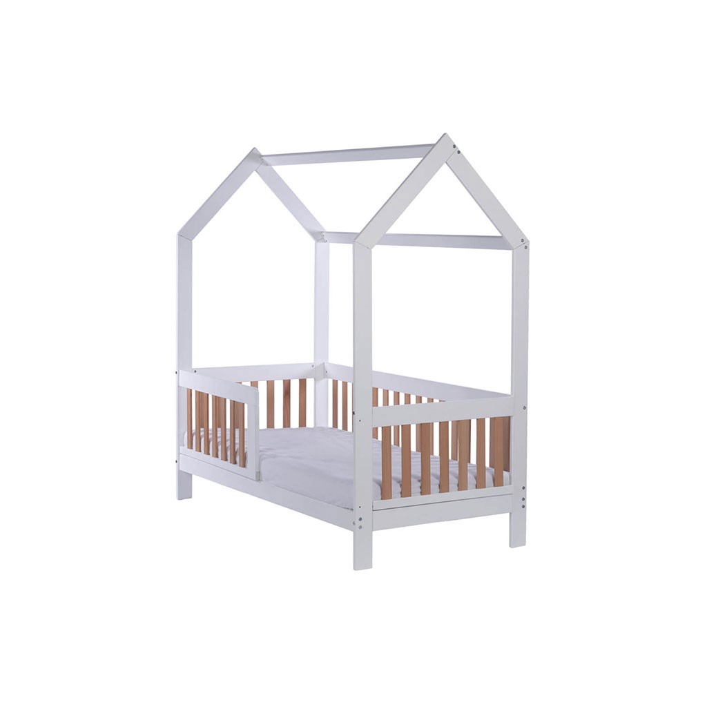 Fotografie Dětská buková postel se zábranou Drewex Casa Bambini 160x80x174 cm