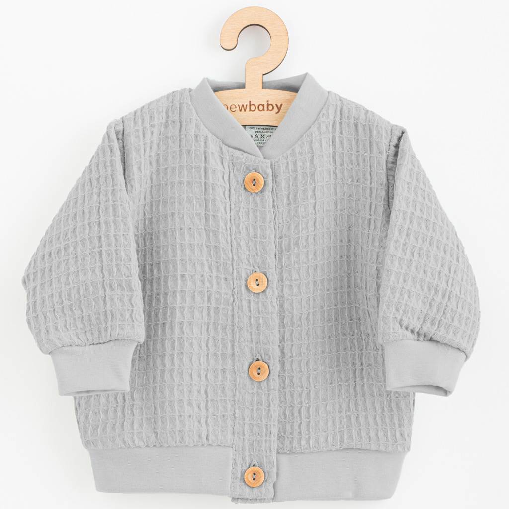 Kojenecký mušelínový kabátek New Baby Comfort clothes šedá vel. 56 (0-3m)