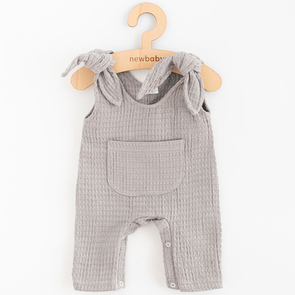 Kojenecké mušelínové lacláčky New Baby Comfort clothes šedá vel. 56 (0-3m)