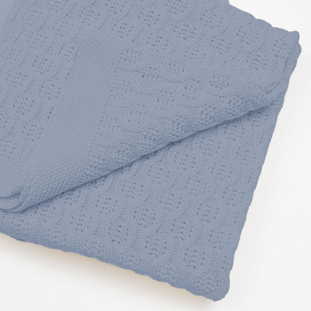 Bambusová pletená deka New Baby se vzorem 100×80 cm blue - 1