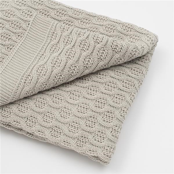 Bambusová pletená deka New Baby se vzorem 100×80 cm light grey - 1