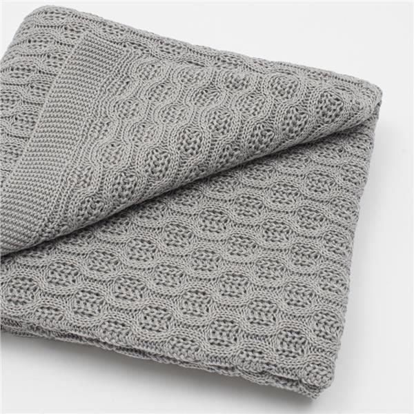 Bambusová pletená deka New Baby se vzorem 100×80 cm grey - 1