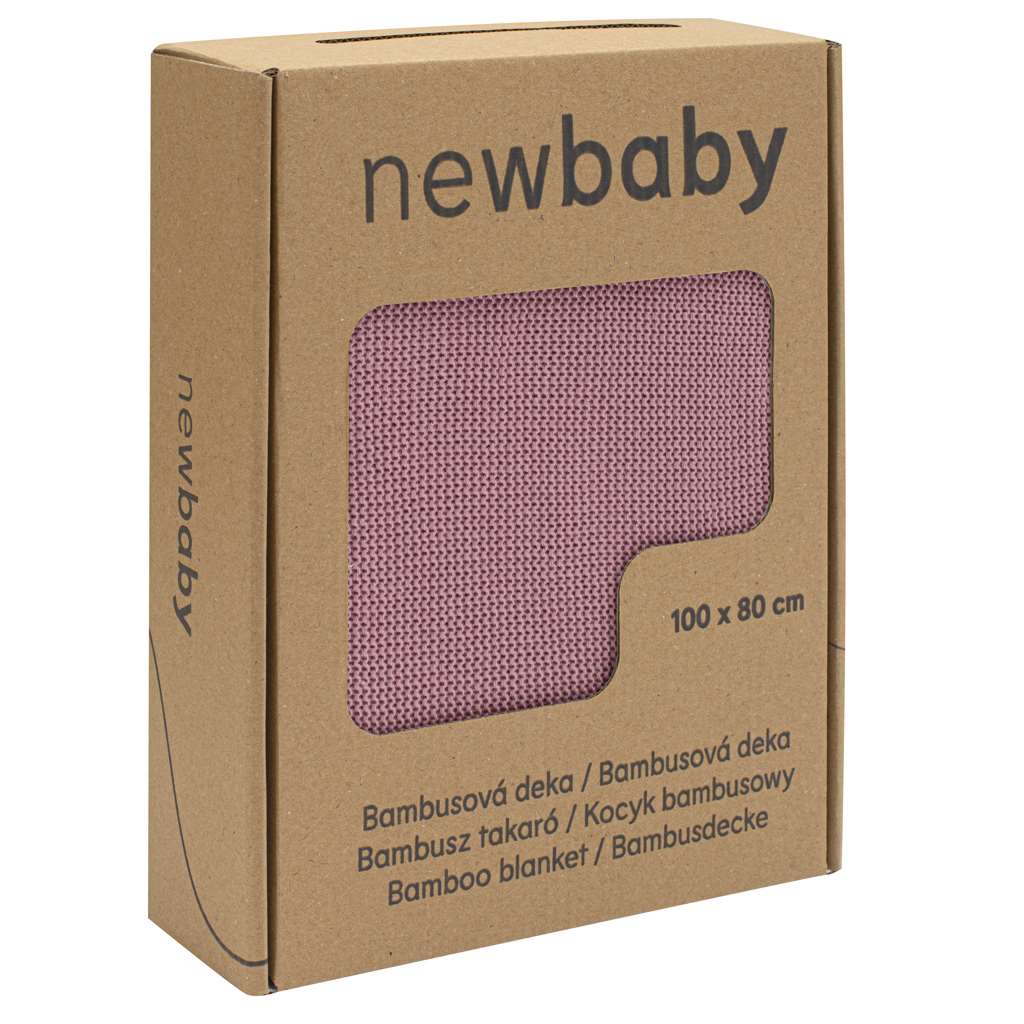 Bambusová pletená deka New Baby 100×80 cm pink - 1