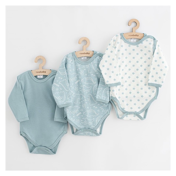 Kojenecké celorozepínací body New Baby Classic II Uni 3ks mátové