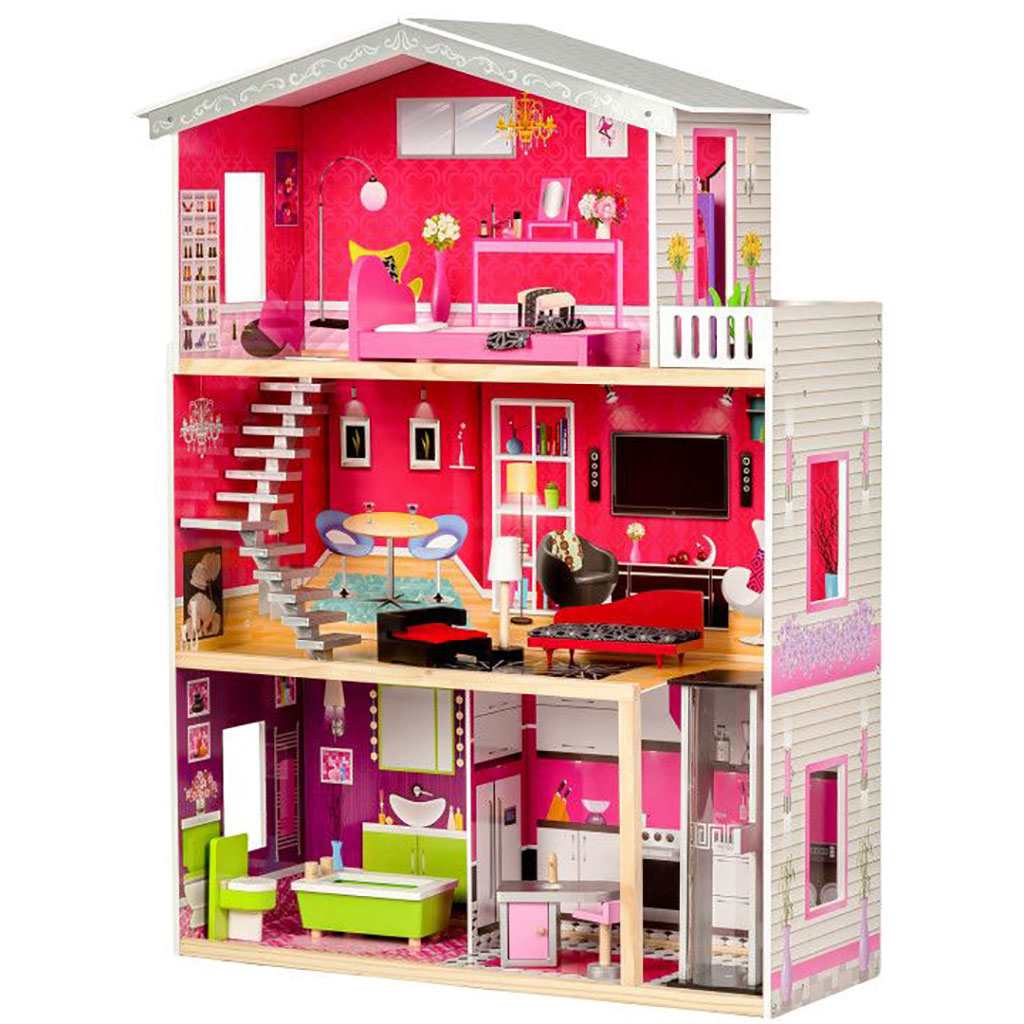 Dřevěný domeček pro panenky Ecotoys Malibu residence