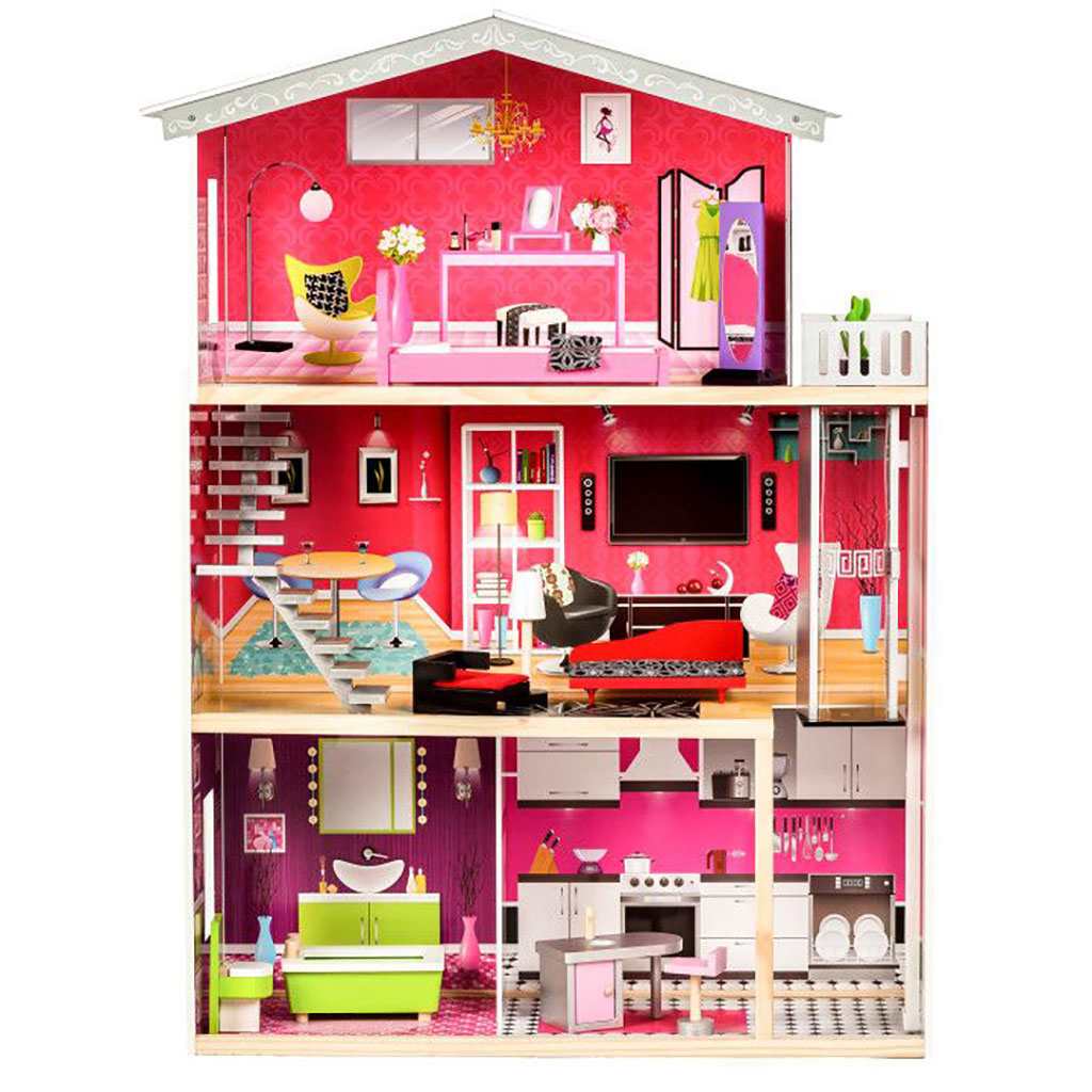 Dřevěný domeček pro panenky Ecotoys Malibu residence