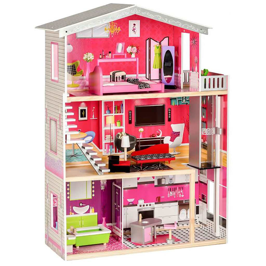 Dřevěný domeček pro panenky Ecotoys Malibu residence