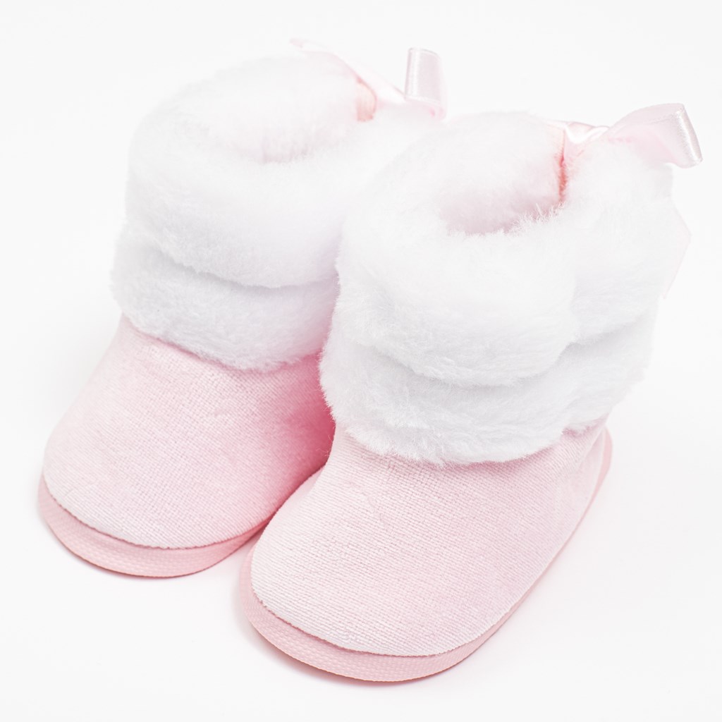 Zimní kojenecké botičky - kozačky růžové 0-3 m