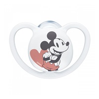 Šidítko Space NUK 0-6m Disney Mickey Mouse bílá