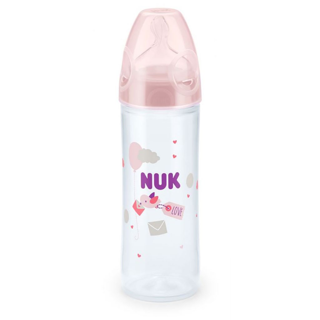 Dojčenská fľaša LOVE ružová 250 ml, 6-18 m 