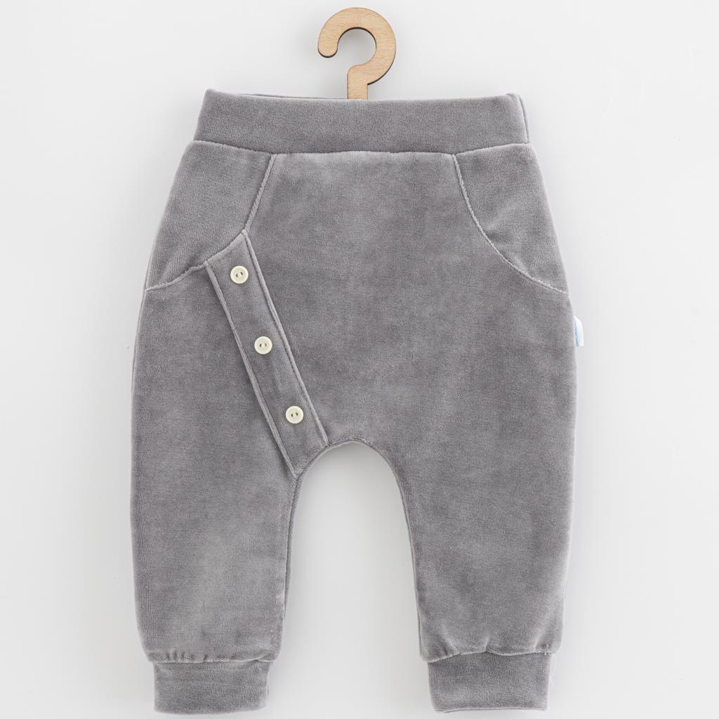 Kojenecké semiškové tepláčky New Baby Suede clothes šedá vel. 62 (3-6m)