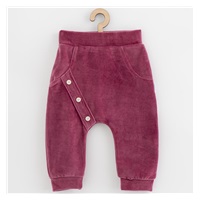 Kojenecké semiškové tepláčky New Baby Suede clothes růžovo fialová